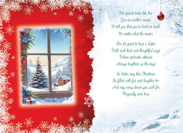 Sister Christmas card- Sentimental verse