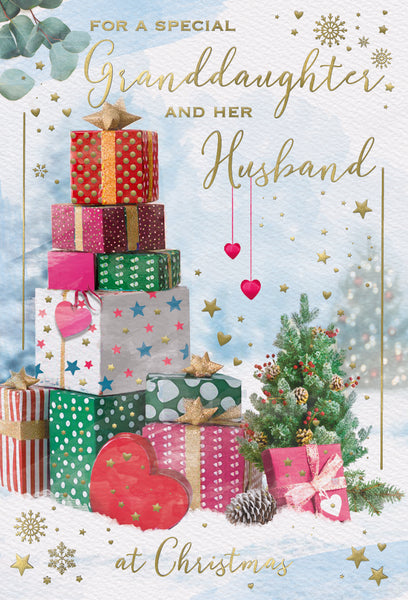 Granddaughter and Husband Christmas card - cozy Xmas gifts