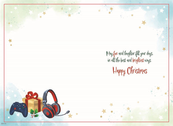 Brother Christmas card- gamer