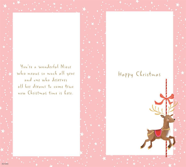 Niece Christmas card- Xmas carousel