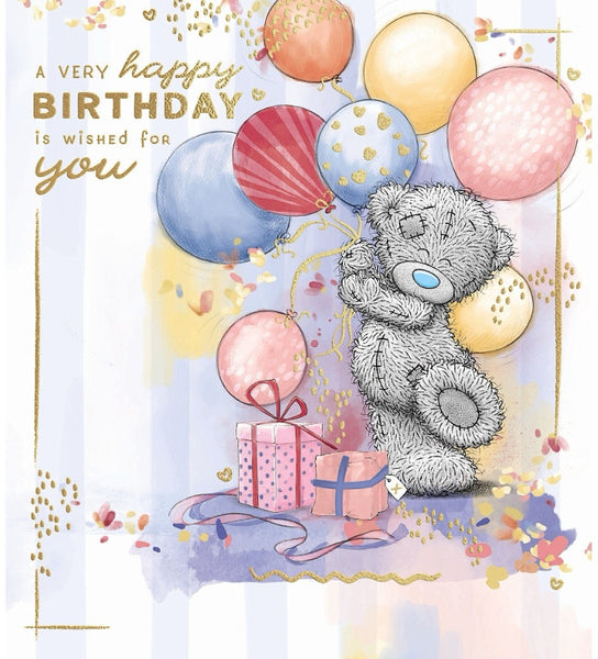 Me to you general birthday card - birthday balloons