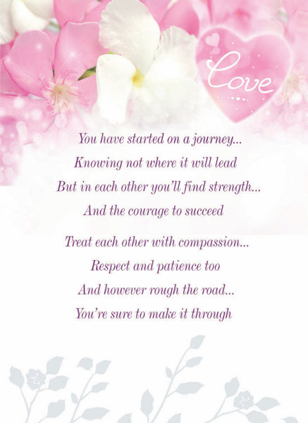 Daughter and Son-in-law wedding day card- sentimental verse