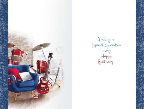 Grandson birthday card - music