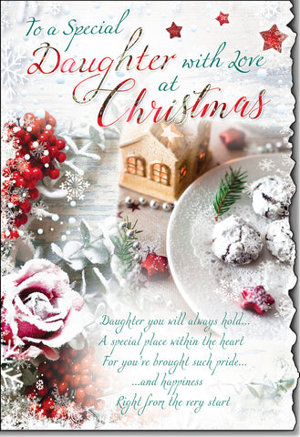 Daughter Christmas card - Sentimental verse