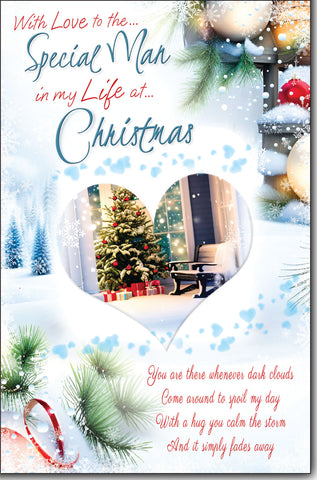 Man in my life Christmas card - sentimental verse
