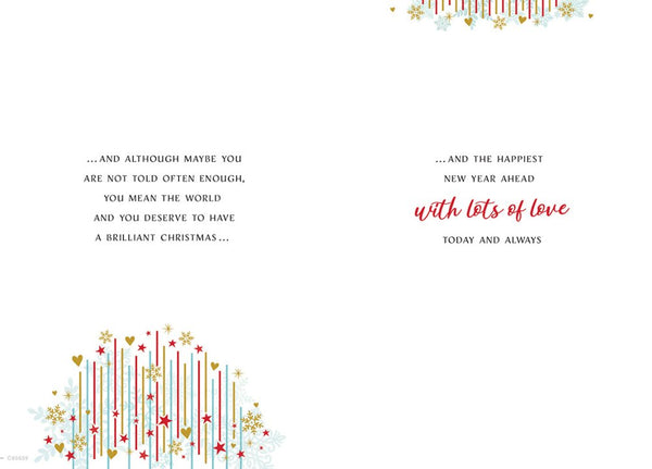 Son and Partner Christmas card- Xmas sparkles