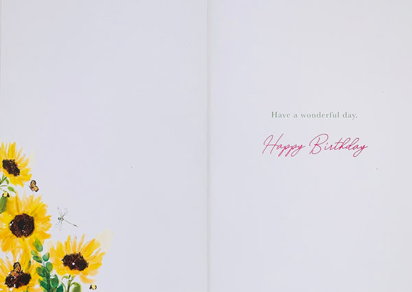 General birthday card for her- bright sunflowers