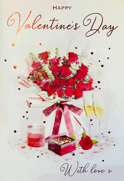 Valentine’s Day card- roses bouquet