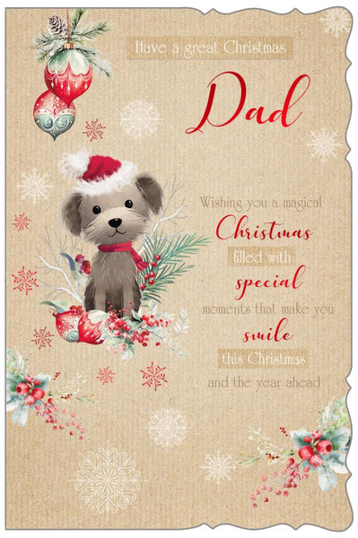 Dad Christmas card - cute Christmas dog
