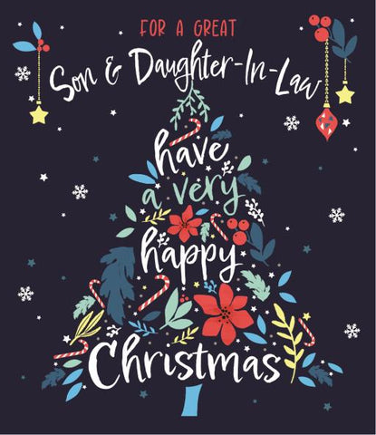 Son and Daughter-in-law Christmas card - Christmas tree