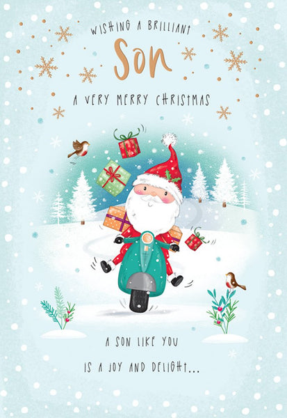 Son Christmas card - cute Santa