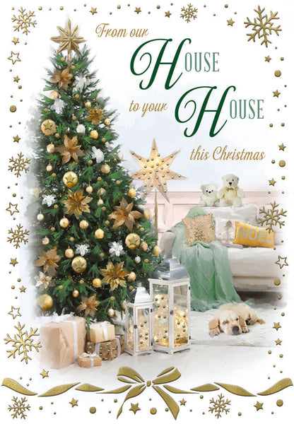 Our house to your house Christmas card - festive home