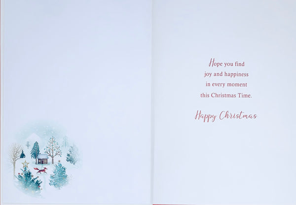 General Christmas card - contemporary winter woodland