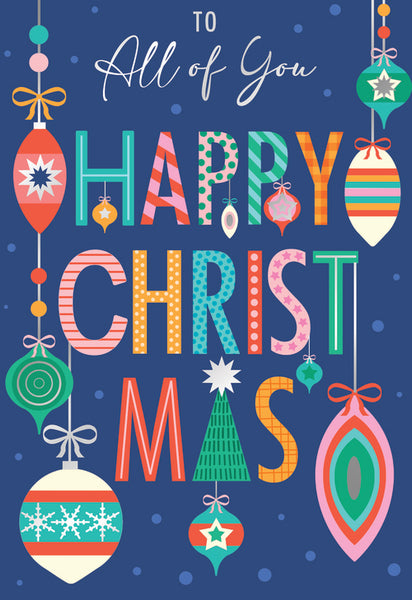 To all of you Christmas card- Xmas baubles