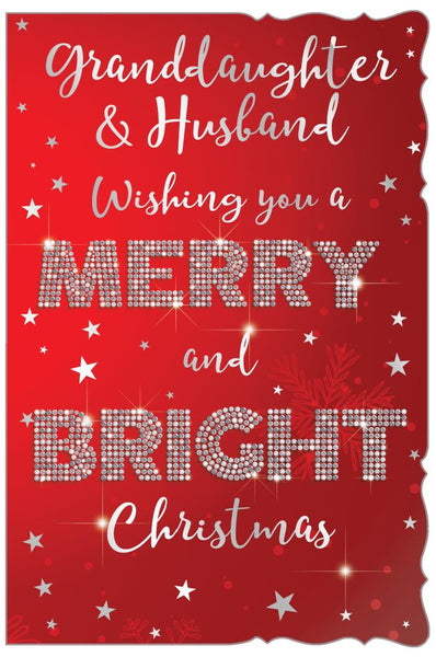 Granddaughter and Husband Christmas card - festive sparkle