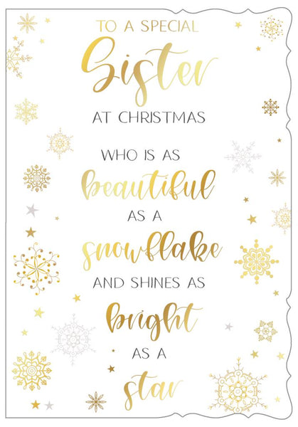Sister Christmas card - Xmas sparkle