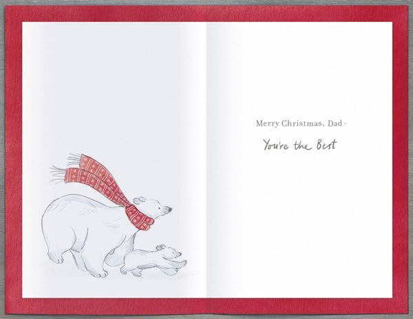 Dad Christmas card - cute polar bear