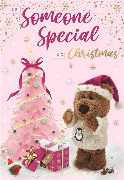 Someone special Christmas card - cute bear and penguin