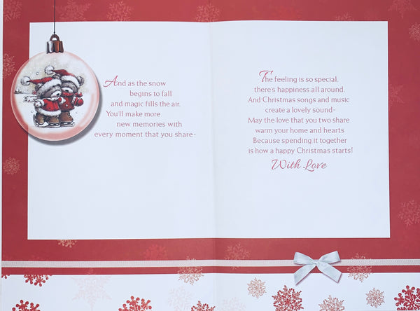 Son and Girlfriend Christmas card - Christmas bears