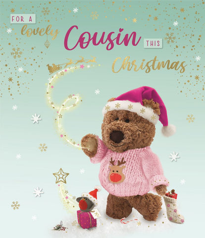 Cousin Christmas card - cute bear