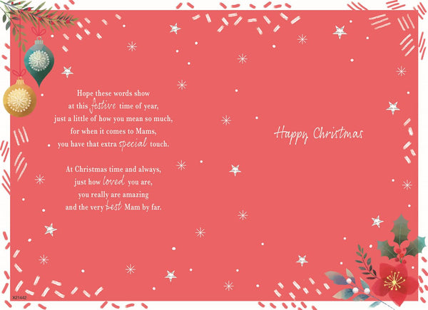 Mam Christmas card- sentimental words