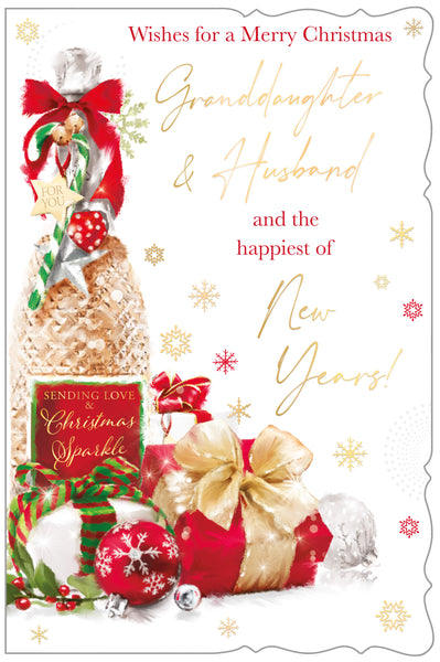 Granddaughter and Husband Christmas card - Xmas gifts