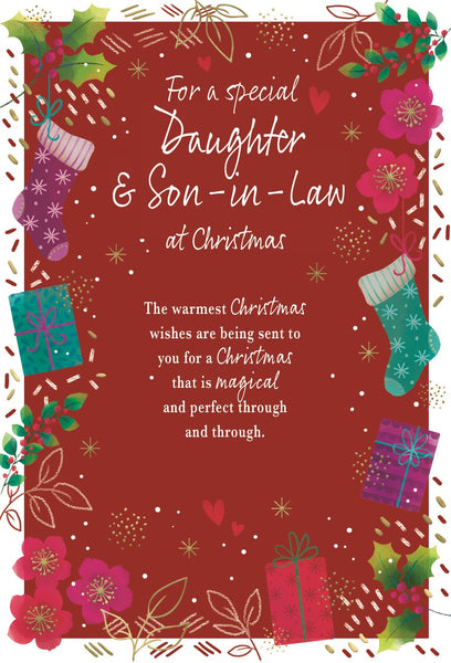 Daughter and Son in law Christmas card - sentimental verse