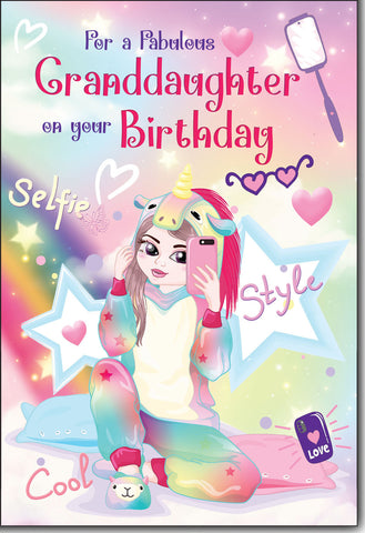 Granddaughter birthday card- smart phone