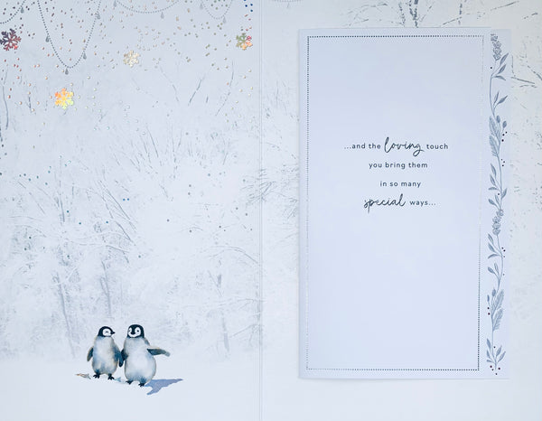 Luxury Wife Christmas card - cute penguins