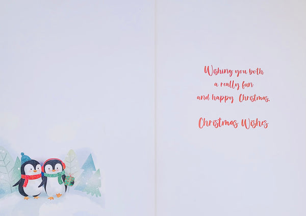 Both of you Christmas card- cute penguins