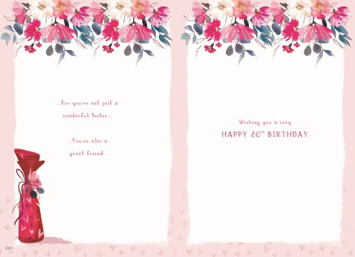 Sister 80th birthday card- flowers and gifts