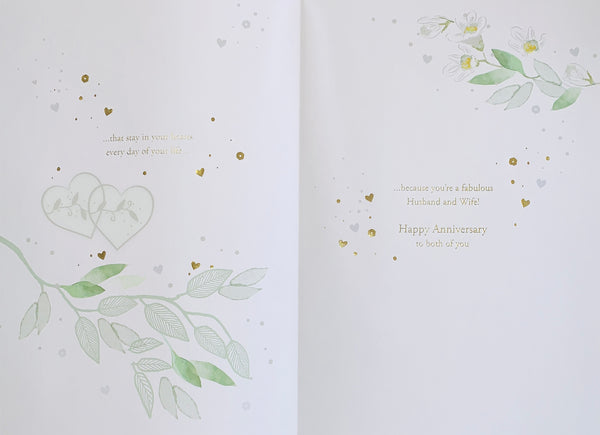 Daughter and son in law anniversary card - heart and flowers