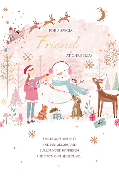 Good friend Christmas card - cute woodland friends