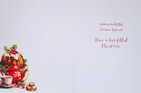 Friend Christmas card - Xmas pudding