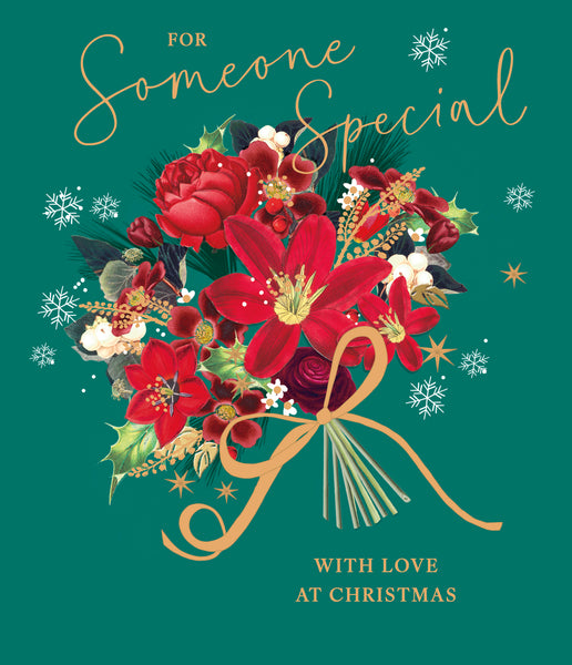 Someone special Christmas card- Xmas flowers