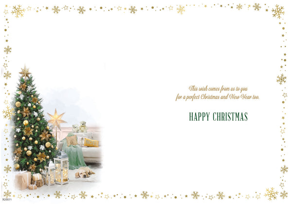 Our house to your house Christmas card - festive home