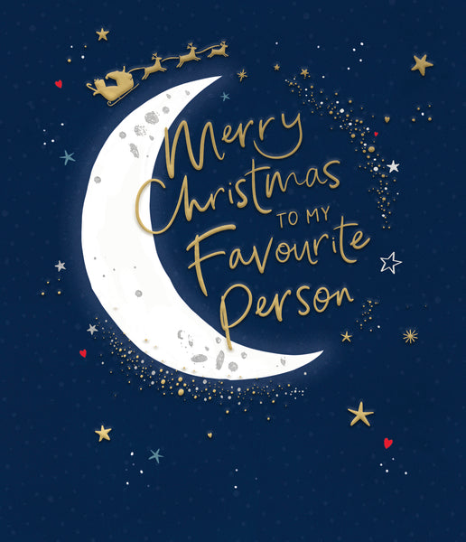 My favourite person Christmas card - modern moon