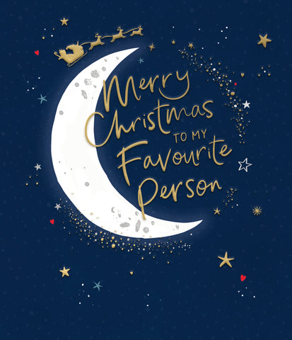 My favourite person Christmas card - modern moon