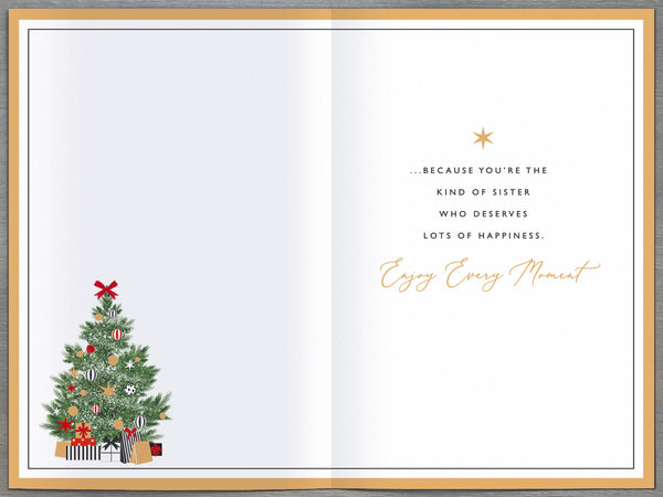 Sister Christmas card- Xmas shopping and coffee