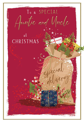 Auntie and Uncle Christmas card - Xmas gifts