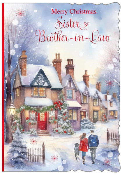 Sister and Brother in law Christmas card - winter walk