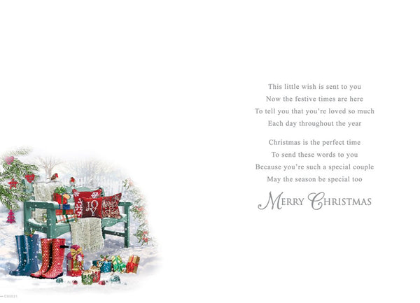 Daughter and Partner Christmas card - winter garden