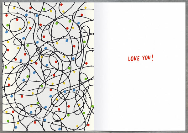 Husband Christmas card - tree lights