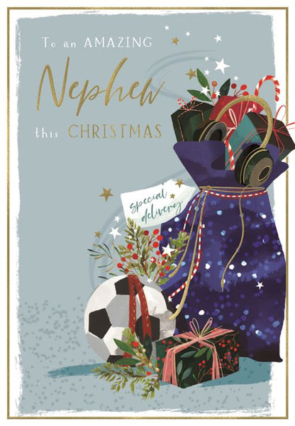 Nephew Christmas card - football