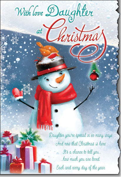 Daughter Christmas card - Sentimental verse