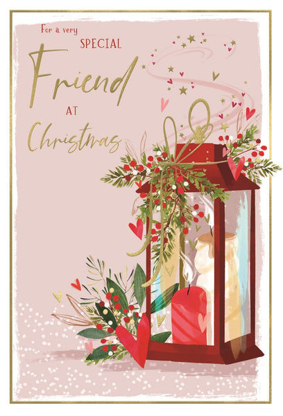 Special friend Christmas card - Christmas lantern