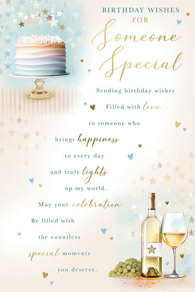 Someone Special birthday card - sentimental verse