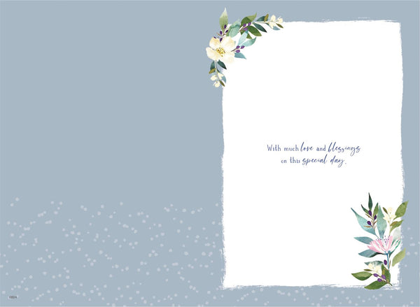 Christening congratulations card - blue- 2026