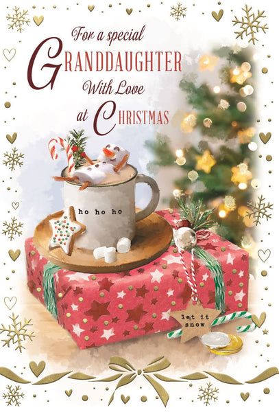 Granddaughter Christmas Card | Classic Hot Chocolate & Gifts Design