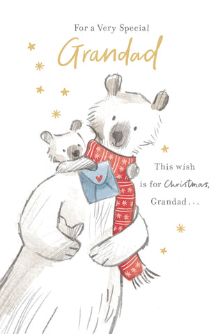 Grandad Christmas card - cute polar bears